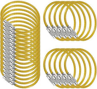 Uxcell 3.9 Inch Wire Keychain Cable - Yellow