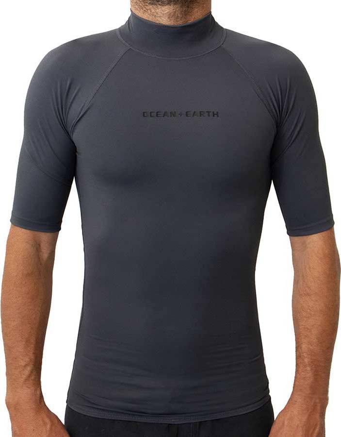 Script Short Sleeve Rash Guard Grigio