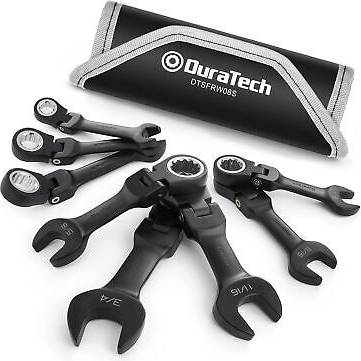Stubby Flex-Head Ratcheting Combination Set 8-Piece