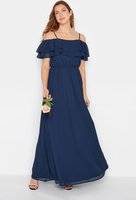 LTS Tall Navy Blue Ruffle Maxi Dress