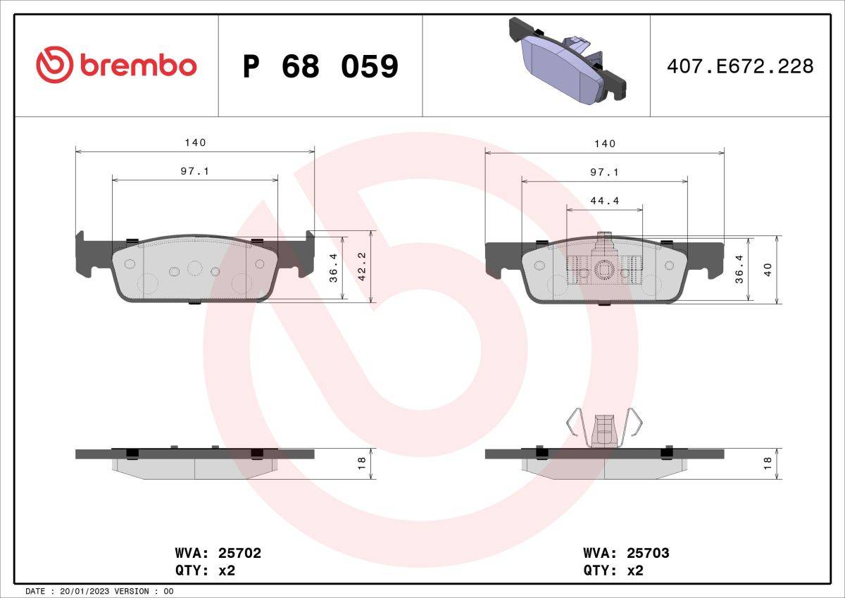 Brembo Brake Pad Set P 68 059