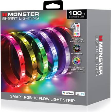 Smart led light strip Monster Led Smart 100ft Indoor Multi-Color Flow Light Strip