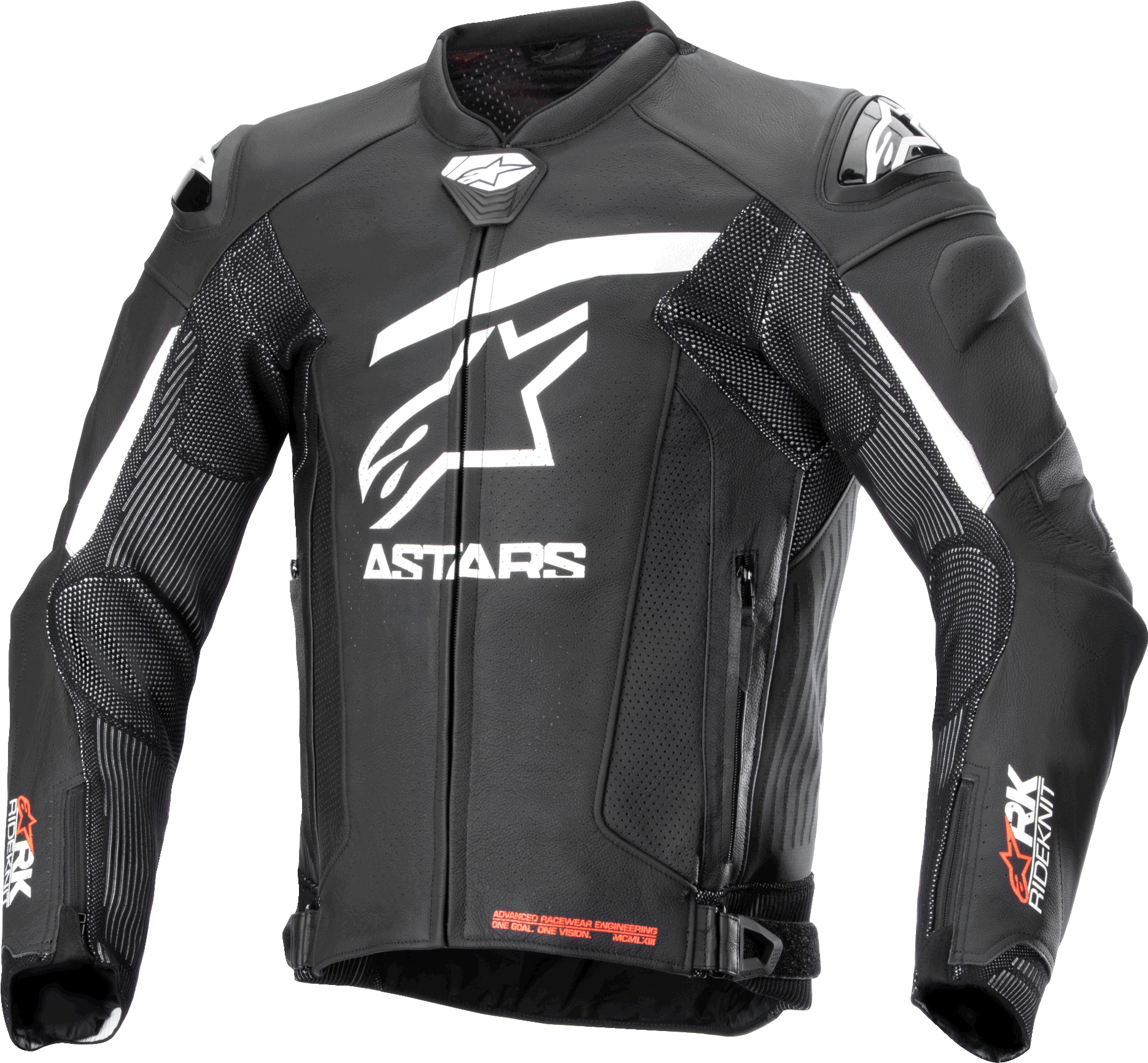 Alpinestars GP Plus R V4 Rideknit Leather Motorcycle Jacket - Black/White