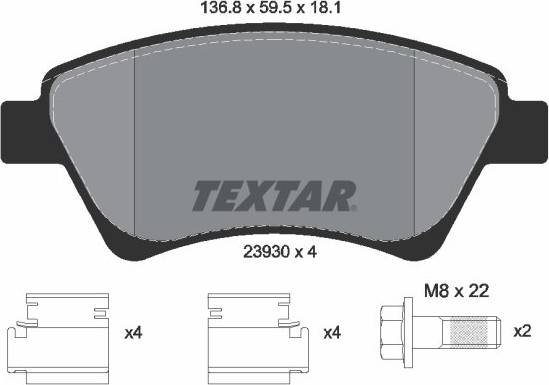 Textar Brake Pad Set 2393001