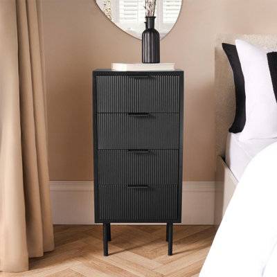 OHS Ribbed 4 Draw Office Nightstand Bedside Table