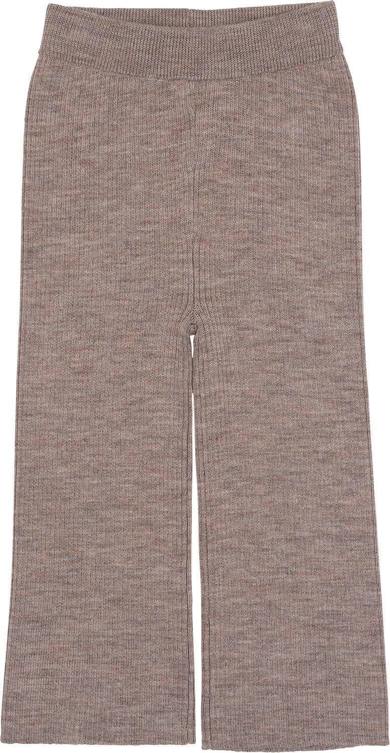 Merino Wool Ribbed Pants - Brown