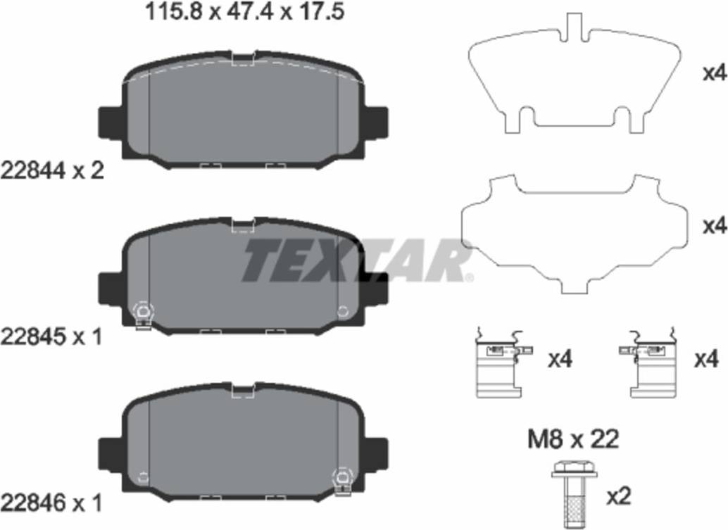 Textar Brake Pad Set 2284401