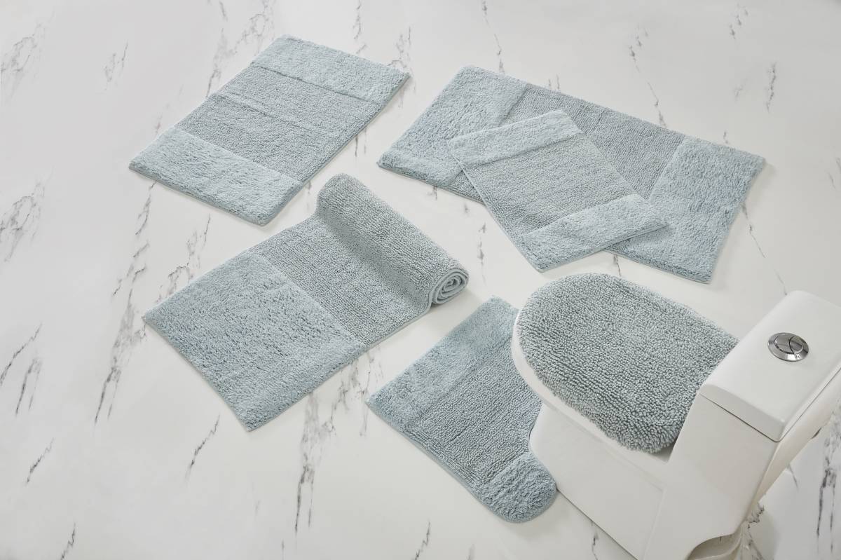 Edge Collection 17' x 24' Rectangle Bath Rug Gray