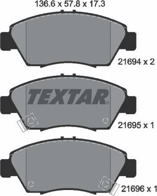 Textar Brake Pad Set 2169401