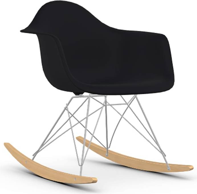 Vitra Eames Plastic Armchair RAR - Deep Black/Golden Maple Rocking Chair