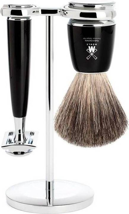 Rytmo Black Fiber & Safety Razor Shaving Set