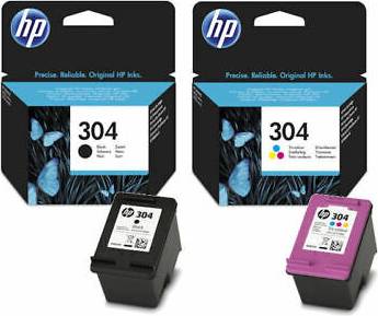 HP 304 Black & Colour Printer Ink Cartridges 3JB05AE