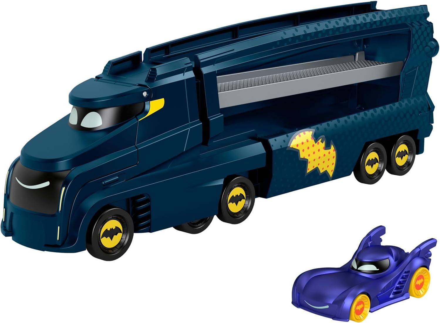 Fisher-Price DC Batwheels Hauler & Car Bat Big Rig with Ramp & Vehicle Storage