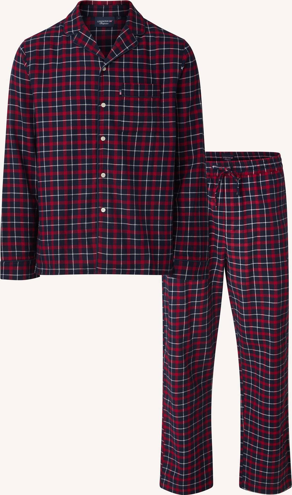 Lexington Rutigt Pyjamasset Flanell
