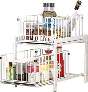 Spice Rack High Capacity Drawer Shelf