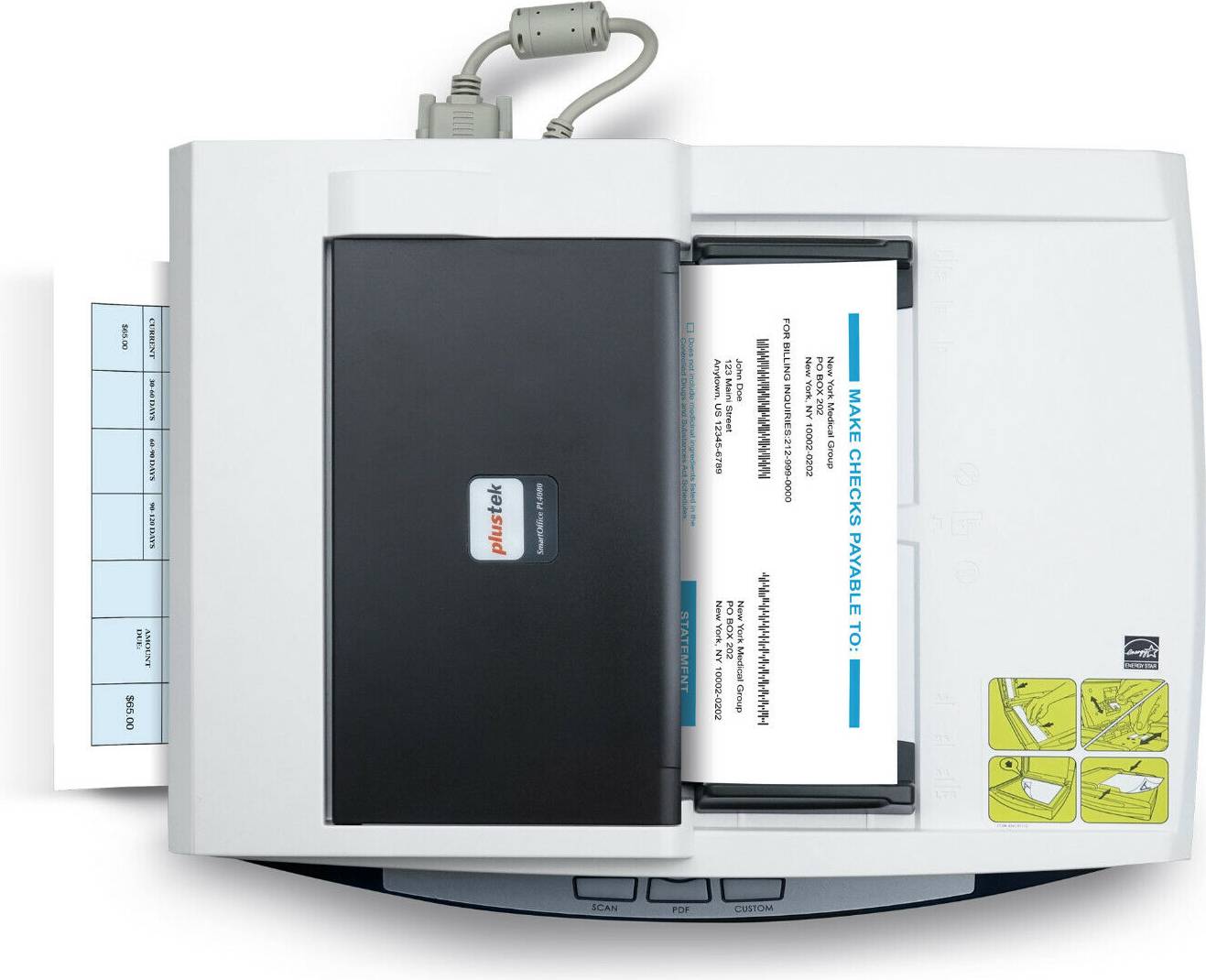 pl4080 duplex combo document scanner flatbed automatic document feeder