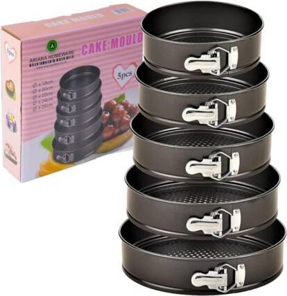 Cake baking tins 5 Pcs Non-Stick Round Cake Tins Baking Set Springform