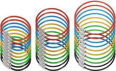 Uxcell Wire Keychain Cable 30 Pack Key Ring Loop - Multicolor