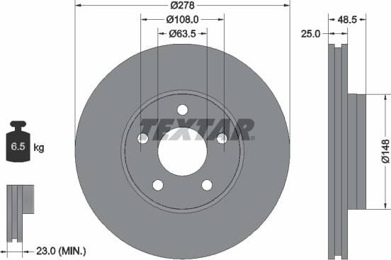 Textar Brake Disc PRO 92237703