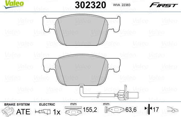 Valeo Essential Front Axle Brake Pad Set