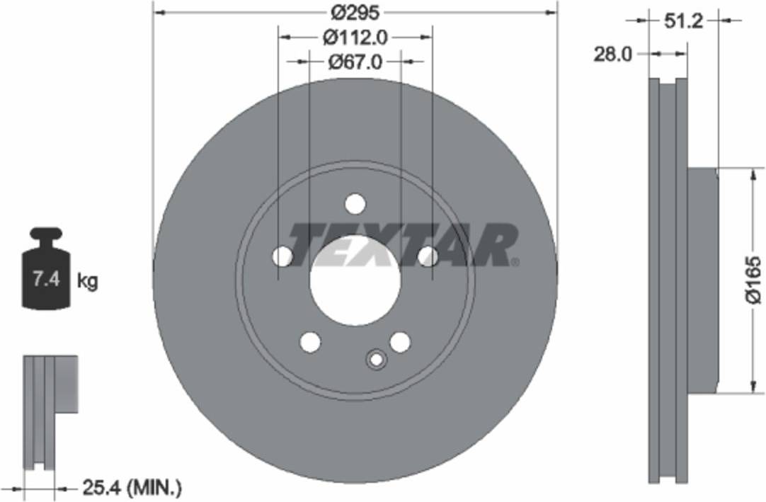 Textar Brake Disc Pro 92241603 2x