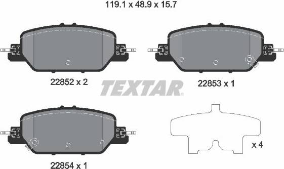 Textar Brake Pad Set 2285201