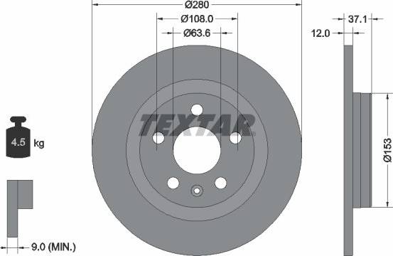 Textar Brake Disc PRO 92323803