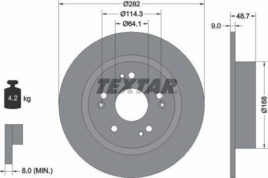 Textar Brake Disc PRO 92301603