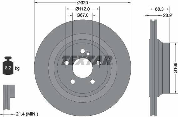 Textar Brake Disc PRO+ 92233705