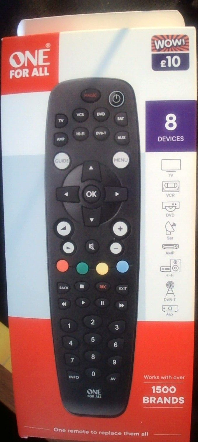 Universal fjernbetjening one for all One for all Universal Remote Control 8 Devices