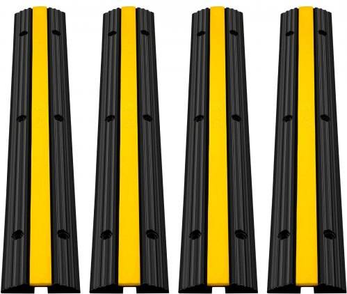 VEVOR 4 Pack 1-Channel Rubber Cable Protector Ramp