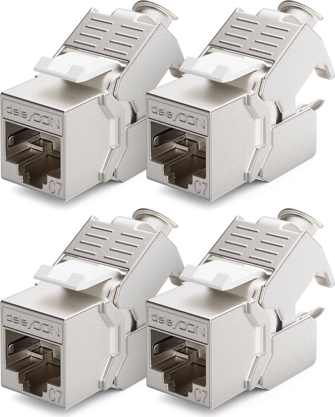 DeleyCON MK5731 1000MHz Cat7 RJ45 - LSA 8-Pin Keystone Jack Module Optimal 4-Pack