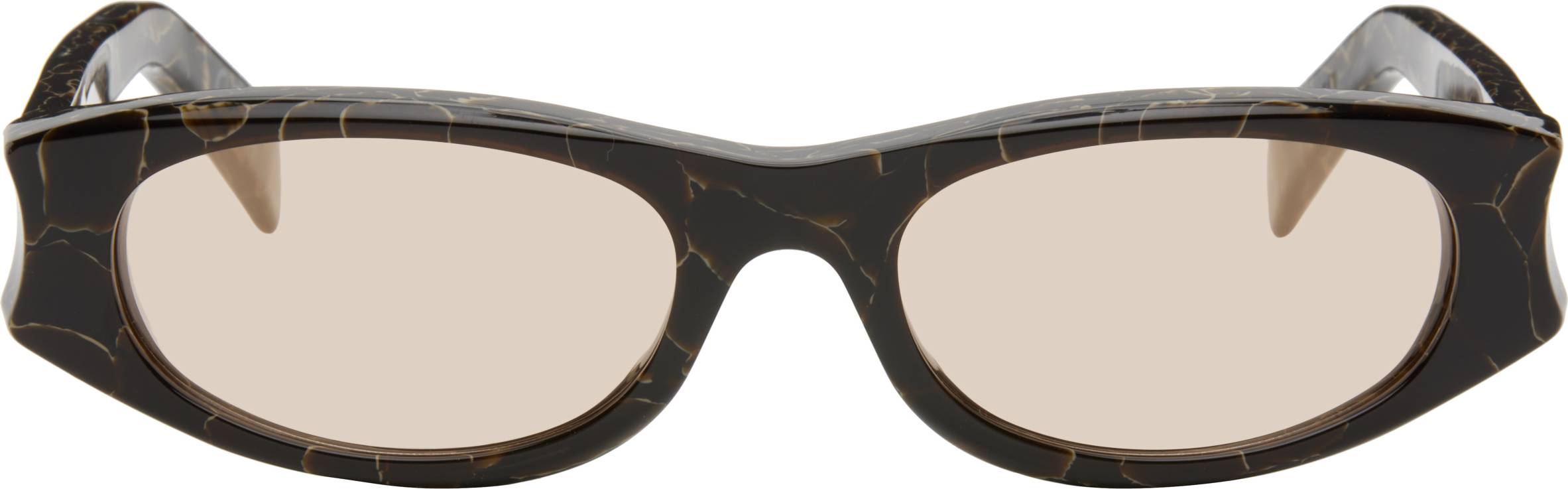 Retrosuperfuture Unisex LS3 Razzo Brown Marmor Solglasögon - Brun Rosa