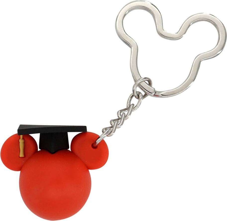 Monogram Ball Keychain Mickey Graduation - Red