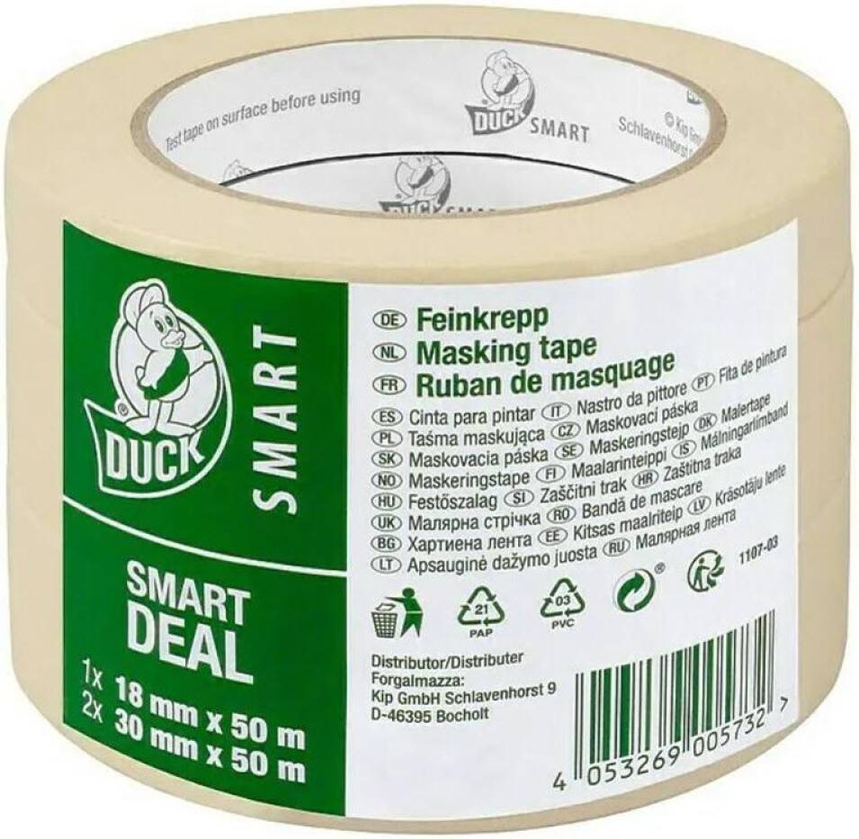 KIP Duck Smart Malertapesæt Med 3 Ruller