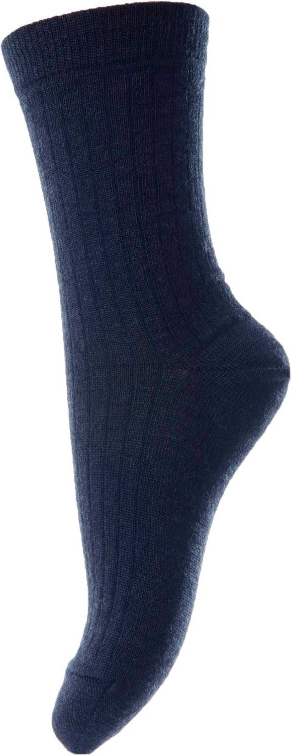 Socken Wolle Rib - Navy