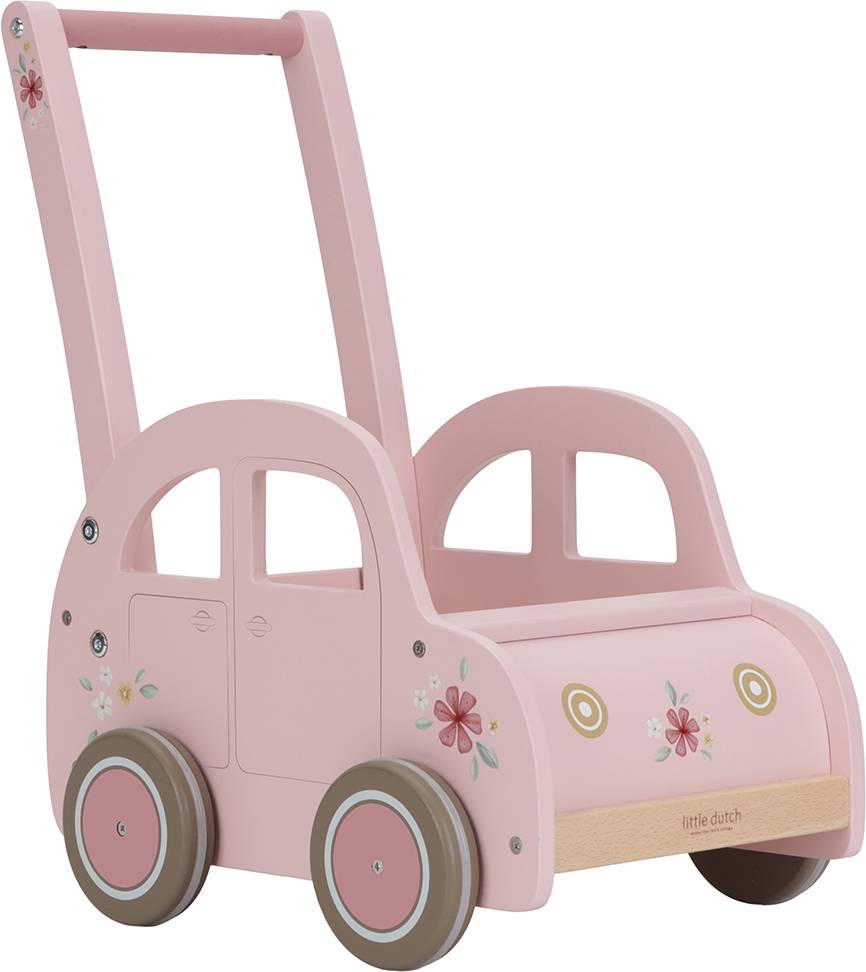 Lära gå leksak Little Dutch Gåvagn - Rosa