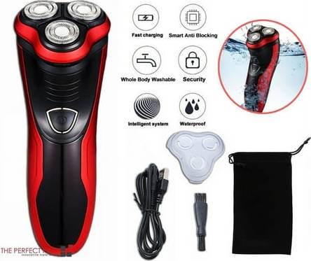 Electric shaver for men The Perfect Part 3D Smart Floating Electric Razor for Men - Waterproof, Rechargeable, with Accessories