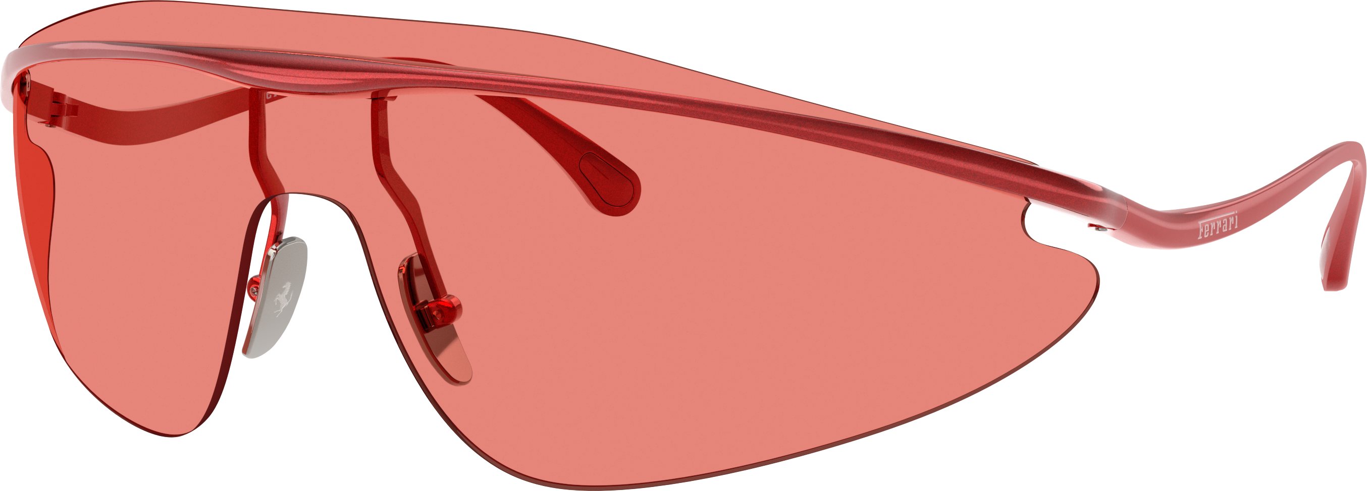 Ferrari Shield Sunglasses In Red Metal - Red