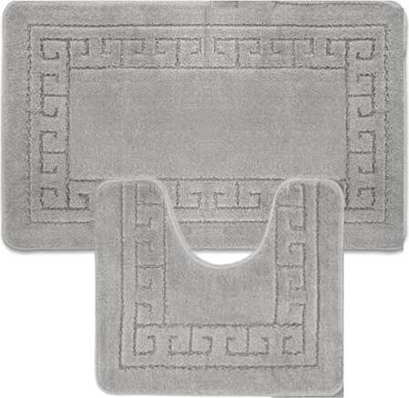 Bath mat and pedestal set Paradise Greek Key Pattern Bath Mats 2 Piece Set