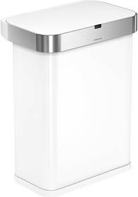 Simplehuman trash can Simplehuman 58 L Rectangular Sensor Trash Can - White 58fl oz