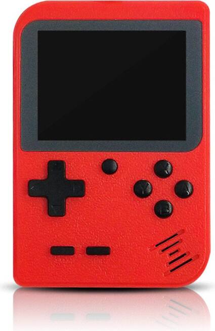 3-Inch Handheld Retro Game Player with TV Connection and Two-Player Support - Red