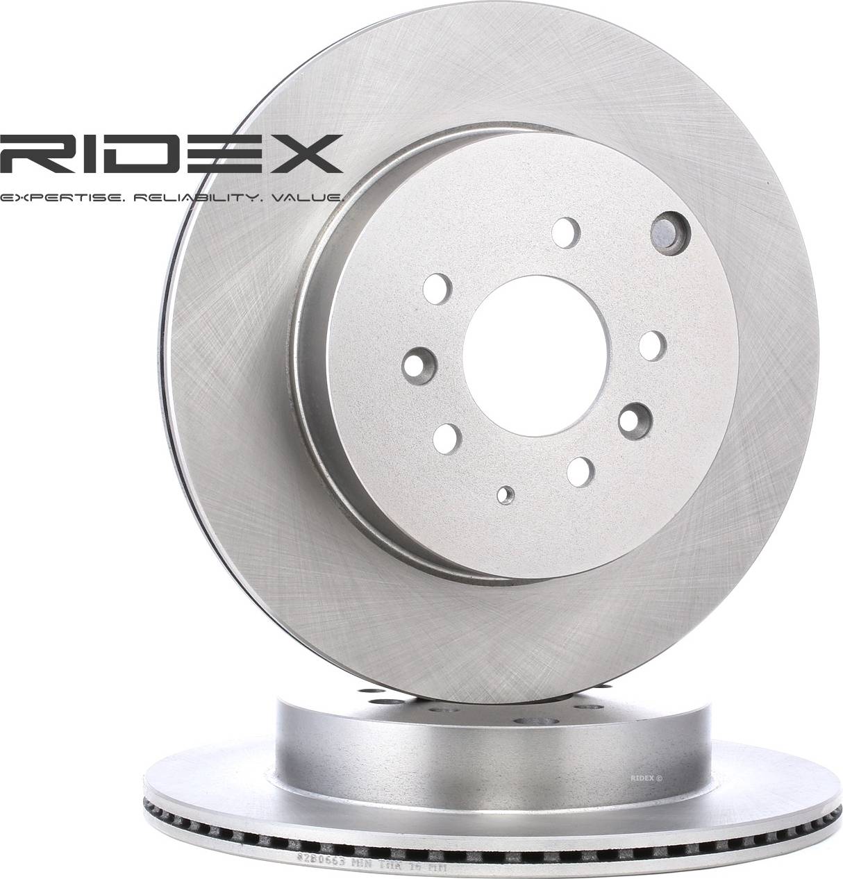 Ridex Brake Disc Rear Axle Vented Cast Iron