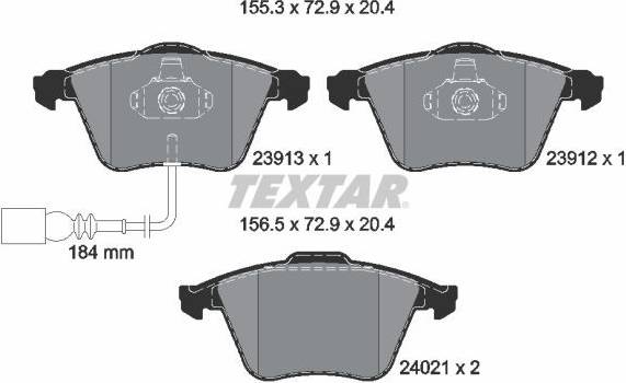 Textar Brake Pad Set 2391301