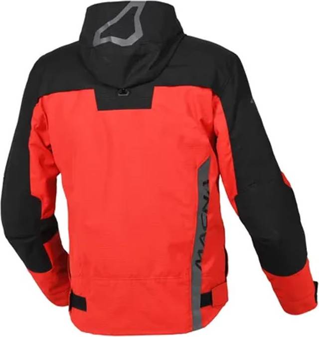 Macna Riggor Waterproof Motorcycle Textile Jacket - Black Red Man