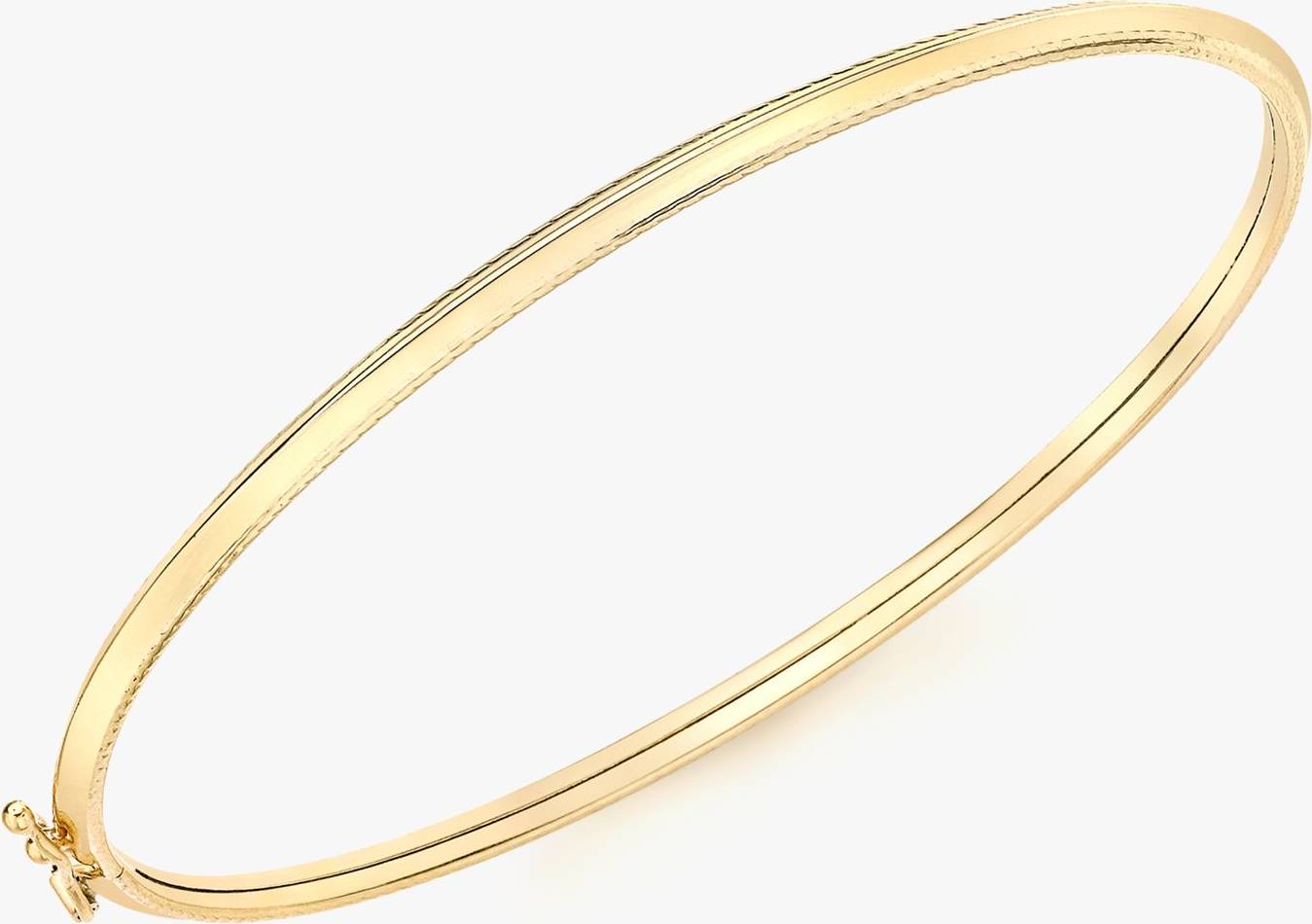 9ct gold bracelets IBB 9ct Gold Patterned Edge Bangle - Gold