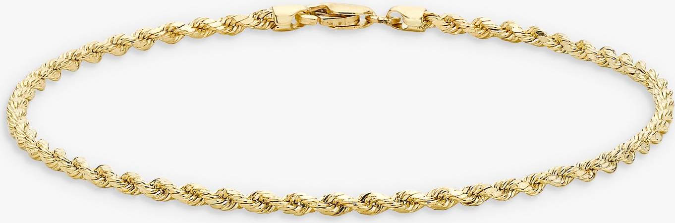 18ct gold bracelet IBB Gold Rope Chain Bracelet 18ct Gold