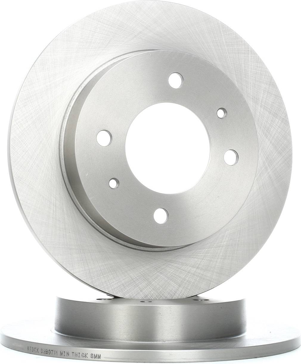 Ridex 82B0711 Brake Disc Rear Axle Uncoated