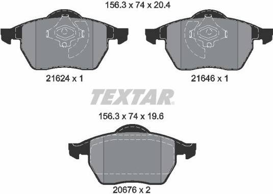 Textar Brake Pad Set 2162402