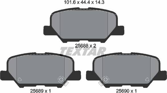 Textar Brake Pad Set 2568801